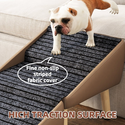 2-in-1 Foldable Dog Stairs & Ottoman – Non-Slip Wooden Pet Steps for Mavia
