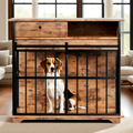 Modern Wooden Dog Crate Furniture with Tray, Large Indoor Pet Kennel Mavia