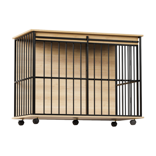 Large Wooden Dog Crate Furniture with Tray , Indoor Pet Kennel Side Mavia