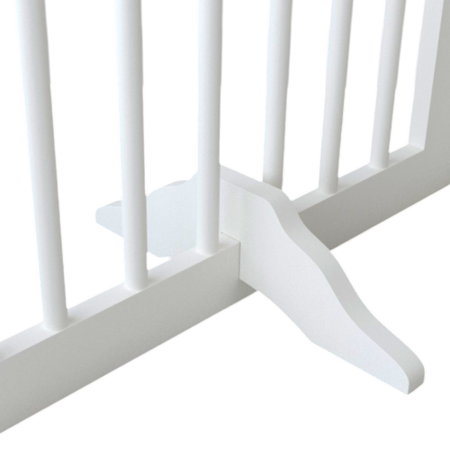 27.6" Tall Freestanding Wooden Pet Gate – Foldable 4-Panel Dog Safety Mavia