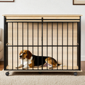 Large Wooden Dog Crate Furniture with Tray , Indoor Pet Kennel Side Mavia