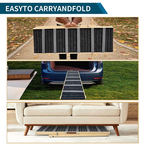 Adjustable Dog Ramp for Couch & Sofa – Solid Wood Pet Steps with 6 Mavia
