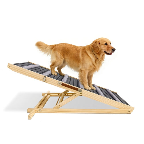 Adjustable Dog Ramp for Couch & Sofa – Solid Wood Pet Steps with 6 Mavia