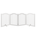 27.6" Tall Freestanding Wooden Pet Gate – Foldable 4-Panel Dog Safety Mavia