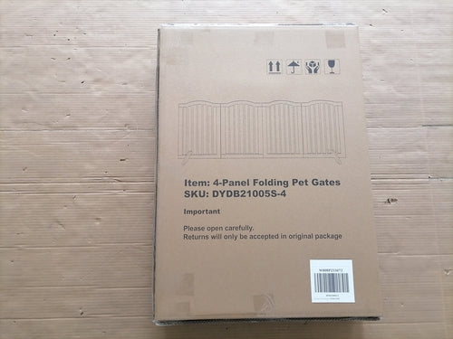 27.6" Tall Freestanding Wooden Pet Gate – Foldable 4-Panel Dog Safety Mavia
