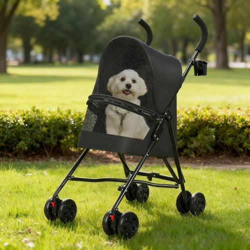Lightweight Foldable Pet Stroller with Mesh Ventilation and Cup Holder Mavia