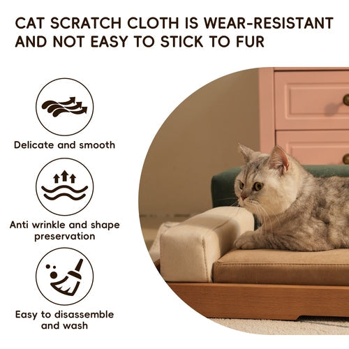 Modern Wooden Pet Bed for Cats & Dogs – Oak Veneer Frame with Mavia