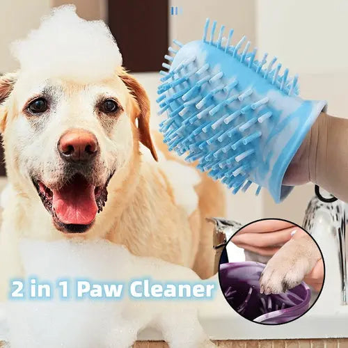 2 In 1 Dog Paw Cleaner Cup Soft Pet Dog Foot Cleaning Washer Brush Cup Mavia