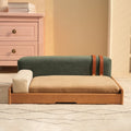 Modern Wooden Pet Bed for Cats & Dogs – Oak Veneer Frame with Mavia