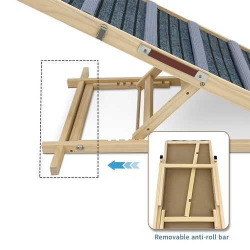 Adjustable Dog Ramp for Couch & Sofa – Solid Wood Pet Steps with 6 Mavia