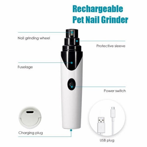 Dog Nail Grinders Rechargeable Pet Nail Clippers Grooming Trimmer Mavia
